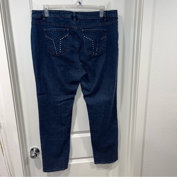 Women's Plus Blue LYS Denim Stretch Jeans women Size 18W sequins - Picture 2 of 5